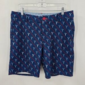 Sperry‎ Top-Sider Mens Hybrid Board Shorts Navy Blue Lobster Stripe Size 34
